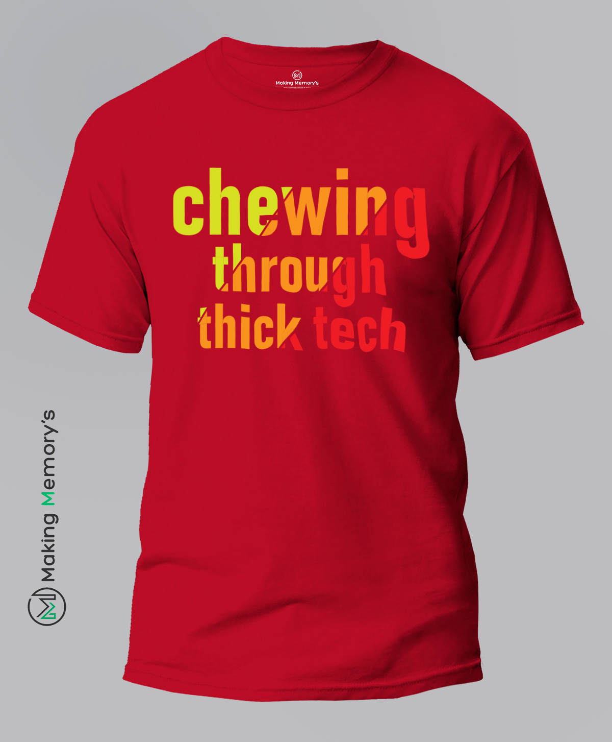 Chewing-Through-Thick-Tech-Red-T-Shirt