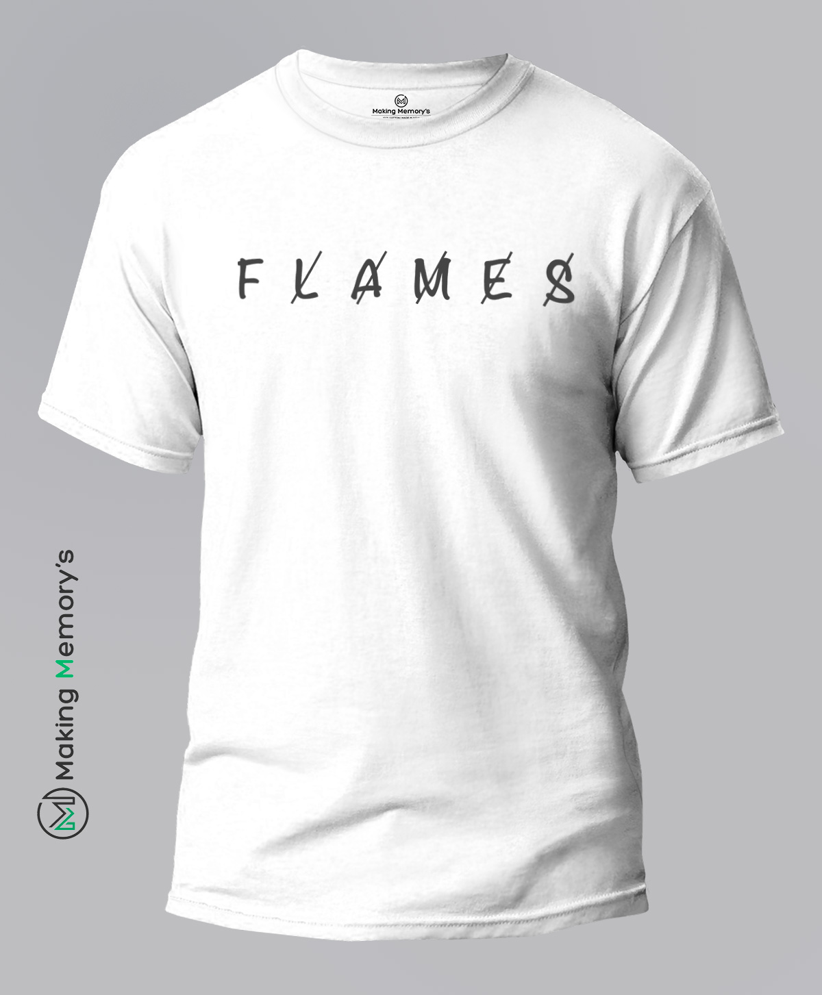 Flames-White-T-Shirt