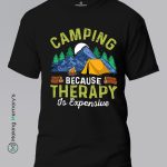 Camping-Because-Therapy-Is-Expensive-Blue-T-Shirt – Making Memory’s