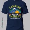 Camping-Because-Therapy-Is-Expensive-Blue-T-Shirt - Making Memory's