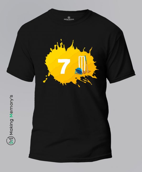 Dhoni-7-Black-T-Shirt