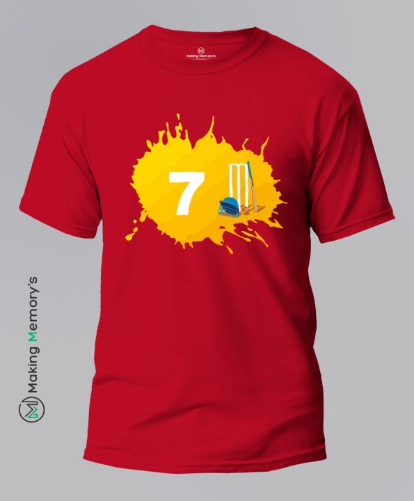 Dhoni-7-Red-T-Shirt