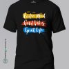Positive-Mind-Good-Vibes-Great-Life-Black-T-Shirt - Making Memory's