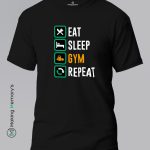 Eat-Sleep-Gym-Repeat-Black-T-Shirt-Making Memory’s