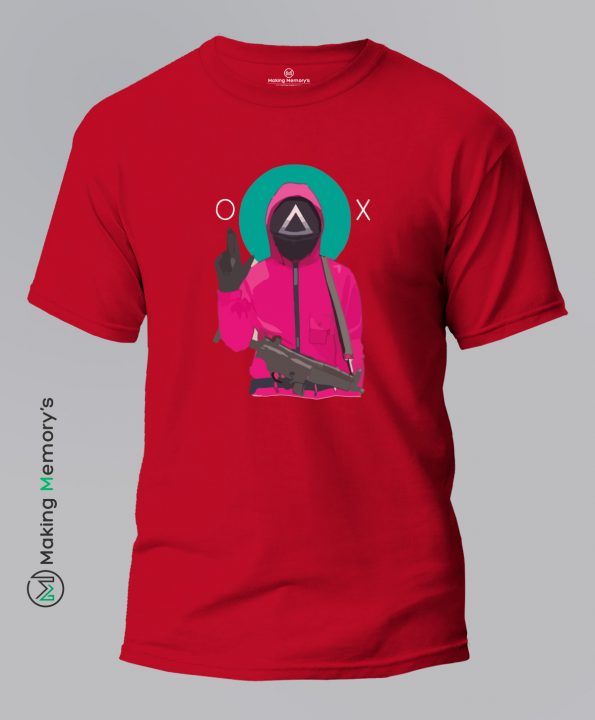 Squid-Game-Triangle-Man-Red-T-Shirt-Making Memory’s