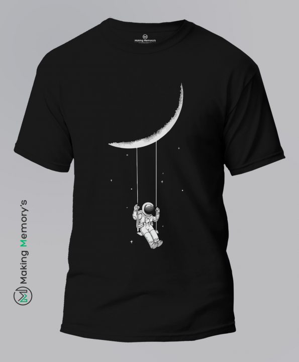 Spaceman-Swing-On-Moon-Black-T-Shirt – Making Memory’s