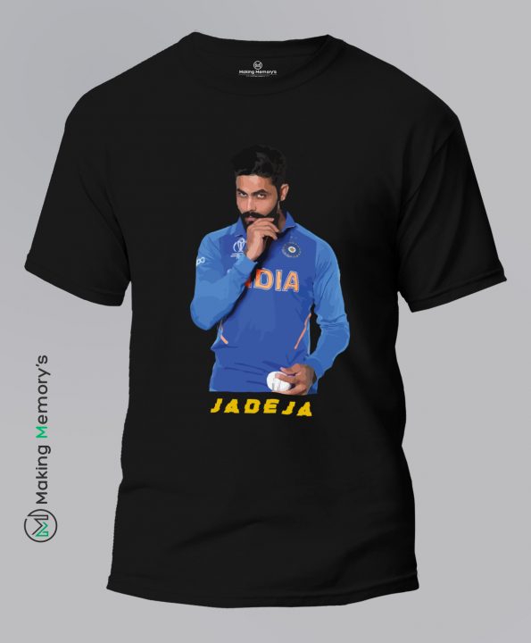 Jadeja-Cricket-Black-T-Shirt - Making Memory's