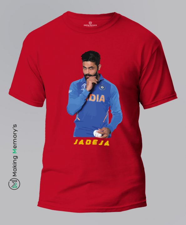 Jadeja-Cricket-Red-T-Shirt - Making Memory's