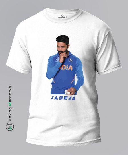 Jadeja-Cricket-White-T-Shirt - Making Memory's