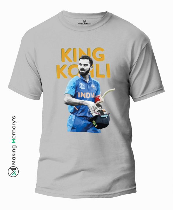 The-King-Kohli-IPL-Gray-T-Shirt - Making Memory's